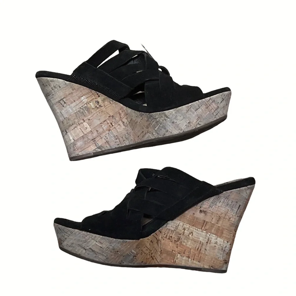 UGG Marta black cork wedge sandals